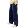 thumbnail image 1 of KAUOD Boys Corduroy Baggy Sweatpants Straight Wide Leg Elastic Waist Sweat Pants Youth Kids Plain School Sport Trousers, 1 of 6