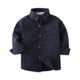 thumbnail image 1 of KAUOD Boys Dress Shirts Long Sleeve Button Down Shirt Formal Uniform Solid Oxford TShirt Classic Slim Fit tShirt Spring Outfits, 1 of 2