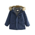 thumbnail image 1 of KAUOD Boys Faux-F𝐮r Hood Winter Coats Padded Fleece-Lined Windproof Jackets Kids Zip up Outdoor Hiking Outwear with Pockets, 1 of 7