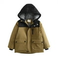 thumbnail image 1 of KAUOD Boys Fleece Lined Winter Jackets Padded Warm Hooded Coats Kids Toddler Hiking Oversized Pockets Windproof Outwear, 1 of 3