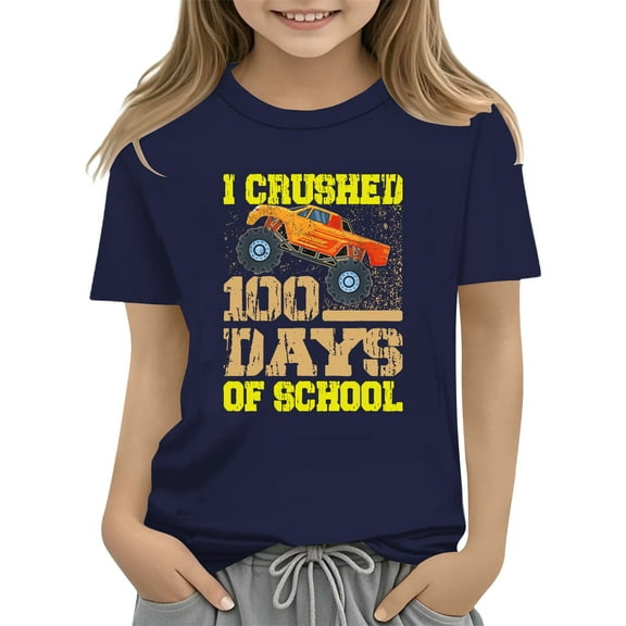 KAUOD Boys Girls 100 Days of School Shirt Toddler Boys Girls 100th Day of School T-Shirt Kindergarten Tee Student T Shirts