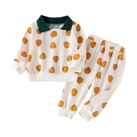 KAUOD Boys Girls 2 Piece Sweatshirts Pants Set Halloween Pump Graphic Long Sleeve Collar Pullover Tops+soft Trousers