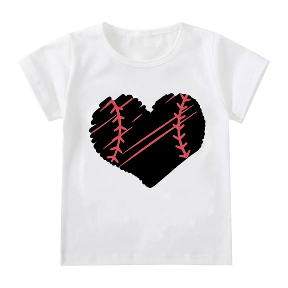 KAUOD Boys Girls Baseball T-Shirt Toddler Kids Short Sleeve Graphic Tee Baby Summer Casual Crewneck Top Comfy Shirts Clothing