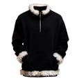 thumbnail image 1 of KAUOD Boys Girls Christmas Fleece Jackets Half Zipper Cute Fuzzy-Lined Hooded Coats Kids Winter Pullover Sweatshirts Clothes, 1 of 8