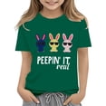 thumbnail image 1 of KAUOD Boys Girls Easter T-Shirt Kids Peepin It Real Bunny Funny Letter Graphic Tees Toddler Cute Summer Cotton Tee Tops, 1 of 1