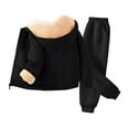 thumbnail image 1 of KAUOD Boys Girls Fleece-Lined Sweatpants Set 2 Piece Zip up Thick Hoodi𝐞s Joggers Pants Sweatsuits Kids Padded Tracksuits, 1 of 6