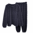 thumbnail image 1 of KAUOD Boys Girls Fleece Tops Pants Set 2 Piece Plain Winter Soft Fuzzy Sweater Joggers Pants Outfits Long Sleeve Shirt Clothes, 1 of 3