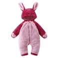 thumbnail image 1 of KAUOD Boys Girls Front Zipper Fleece Jumpsuits Cute Fuzzy Padded Hooded Snowsuit Bodysuit Toddler Plush Soft Warm Romper, 1 of 5
