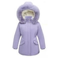 thumbnail image 1 of KAUOD Boys Girls Fuzzy Hooded Puffer Coats Fleece-Lined Winter Warm Zip up Parka Down Jackets Kids Windproof Outwear, 1 of 8