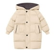 thumbnail image 1 of KAUOD Boys Girls Hooded Puffer Coats Snap Buttons Winter Warm Outwear Kids Thick Down Jackets with Pockets Windproof, 1 of 8