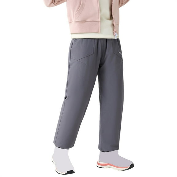 KAUOD Boys Girls Puffer Snow Pants Winter Padded Insulated Waterproof Snowpants Kids Toddler Ribbed Cuffs Ski Bib Snowsuits