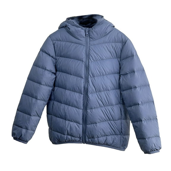 KAUOD Boys Girls Quilted down Jackets Full Zip up Plain Lightweight Puffer Coats Teen Kids Long Sleeve Thick Warm Outwear