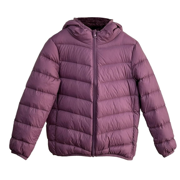 KAUOD Boys Girls Quilted down Jackets Full Zip up Plain Lightweight Puffer Coats Teen Kids Long Sleeve Thick Warm Outwear
