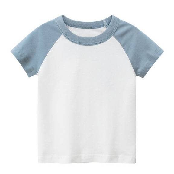 KAUOD Boys Girls Short Sleeve Color block T-Shirt Toddler Kids Crewneck Pullover Tops Casual Blouse Children Tee Clothes