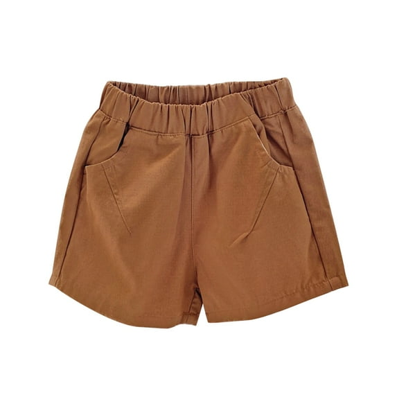 KAUOD Boys Girls Shorts Toddler Pull on Jogger Shorts Stretch Casual Solid Color Elastic Waist Bottom Short Pants