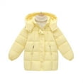thumbnail image 1 of KAUOD Boys Girls Snap Button Hooded Puffer Coats Winter Warm Zipper Pockets Windproof Outwear Down Jackets for Kids Toddler, 1 of 6