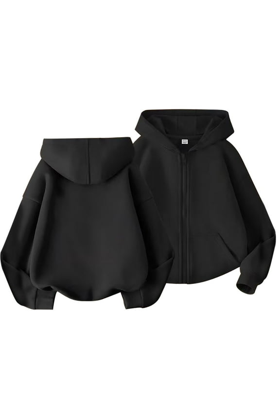 Boys Girls Zip up Hoodies Cotton Soft Plain Hoodie Sweatshirts Kids Toddler Fall Warm Casual Long Sleeve Clothes
