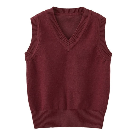 KAUOD Boys Knit Tank Top Sleeveless V Neck Pullover Vest Kids Oversized Loose Fall Casual Tops Clothes Cute Lightweight