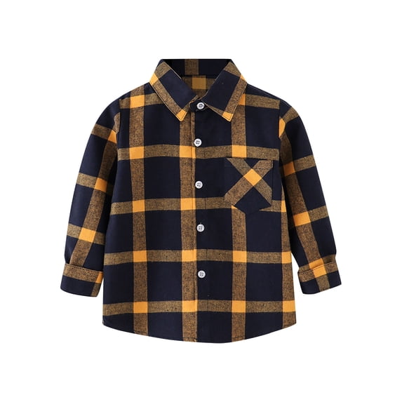 KAUOD Boys Long Sleeve Plaid Shirt Jacket Classic Button Down Shirts Kids Regular Fit Tshirts Casual Spring Coat Spring Outfits
