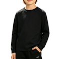 thumbnail image 1 of KAUOD Boys Long Sleeve Shirts Crewneck Cotton Pullover Sweatshirts Kids Oversized Casual Fashion Solid Basic Drop Shoulder Tee Tops, 1 of 5