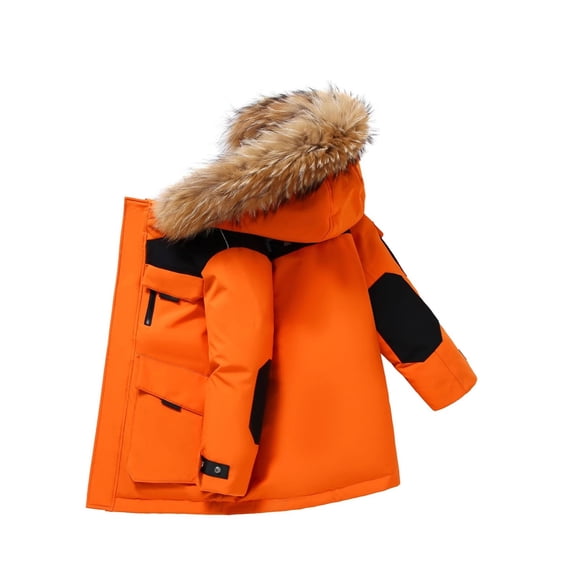 KAUOD Boys Puffer Parka Coats Faux-F𝐮r Hood Winter Insulated down Jackets Kids Thick Warm Outdoor Hiking Puffer Outwear