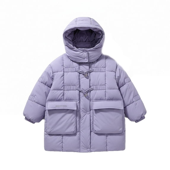 KAUOD Boys Quilted Winter Puffer Jackets Insulated Warm Hooded down Coats Kids Waterproof Hiking Ski Outwear with Pockets