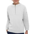 thumbnail image 1 of KAUOD Boys Ribbed Sweater Cropped Zipper Long Sleeve Knit Pullover Sweater Kids Plain Soft Warm High Collar Tops Clothes, 1 of 9