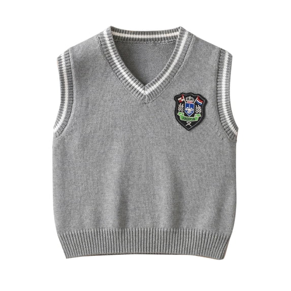 KAUOD Boys School Uniform Sweater Vest Striped V Neck Soft Comfy Pullover Fashion Knitted Waistcoat Vest Girls Fall Outfits Tops