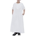thumbnail image 1 of KAUOD Boys Short Sleeve Muslim Thobes 𝐈slamic Kids Half Zipper Eid Traditional Prayer Kaftan Thobes Toddler Abaya Clothes, 1 of 7