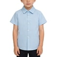 thumbnail image 1 of KAUOD Boys Solid Dress Shirt Short Sleeve School 𝗨niform Polo Shirts Basic Casual Blouse Tops Preppy Casual Clothes, 1 of 3
