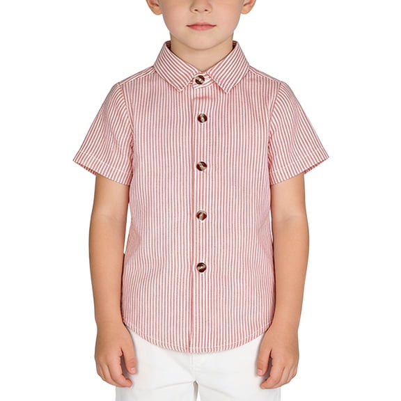 KAUOD Boys Striped Short Sleeve Shirts School 𝗨niform Loose Fit Polo Shirt Summer Cute Preppy Trendy Casual Tops