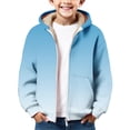 thumbnail image 1 of KAUOD Boys Winter Padded Hoodies Cute Gradient Color Fleece Lined Hooded Jackets with Pockets Kids Zip up Padded Warm Outwear, 1 of 8