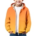 thumbnail image 1 of KAUOD Boys Winter Padded Hoodies Cute Gradient Color Fleece Lined Hooded Jackets with Pockets Kids Zip up Padded Warm Outwear, 1 of 8