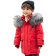 thumbnail image 1 of KAUOD Boys Winter Parka Coats Faux-F𝐮r Hood Waterproof Puffer Jackets Kids Toddler Padded Insulated Ski Outwear with Pockets, 1 of 5