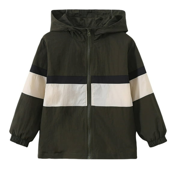 KAUOD Boys Zip up Hoodie Coats Thin Lightweight Striped Cute Jackets with Pockets Kids Toddler Fall Casual Outwear Tops