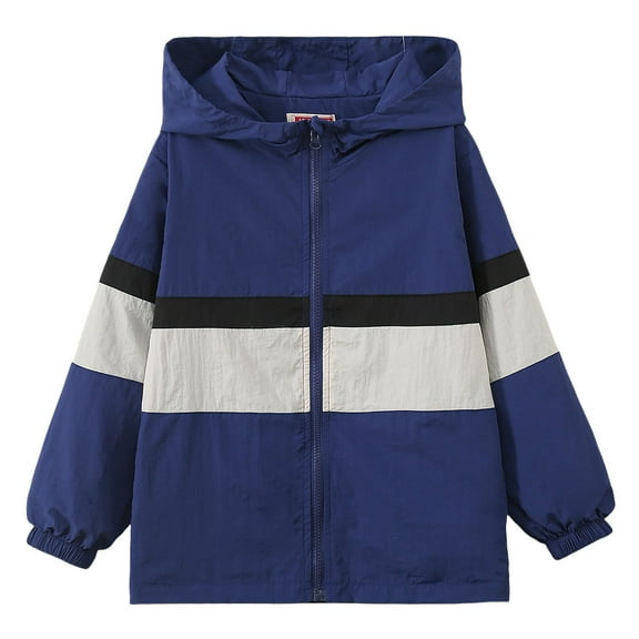 KAUOD Boys Zip up Hoodie Coats Thin Lightweight Striped Cute Jackets with Pockets Kids Toddler Fall Casual Outwear Tops