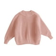 thumbnail image 1 of KAUOD Boys and Toddler's Chunky Knit Sweater Crewneck Pullover Sweater Oversized Sweatshirt Baby Girls Fall Winter Clothes, 1 of 4