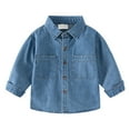 thumbnail image 1 of KAUOD Classic Denim Jacket for Boy Girl Toddler Button Down Tshirts Kids Jeans Jacket Long Sleeve Top Coat Outerwear Spring Outfits, 1 of 9