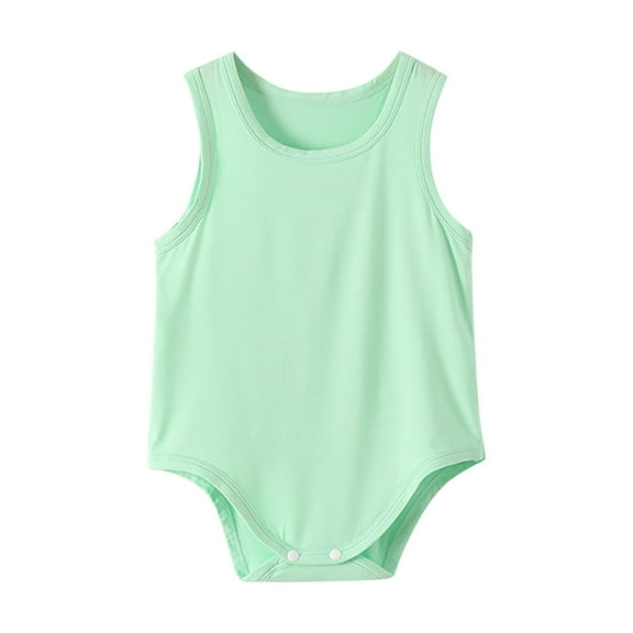 KAUOD Cotton Soft Sleeveless Bodysuits for Baby Boys Solid Loose Short Romper Toddler New Born Undershirts Tank Top Clothes