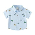 thumbnail image 1 of KAUOD Cute Dinosaur Print T-Shirt for Boys Summer Fall Short Sleeve Button Down Dress Tee Shirt Hawaiian Beach Tops, 1 of 9