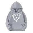 thumbnail image 1 of KAUOD Cute Heart Print Hoodies for Girls Oversized Soft Pullover Hoodie Sweatshirts Teen Kids Long Sleeve Tops Clothes, 1 of 4
