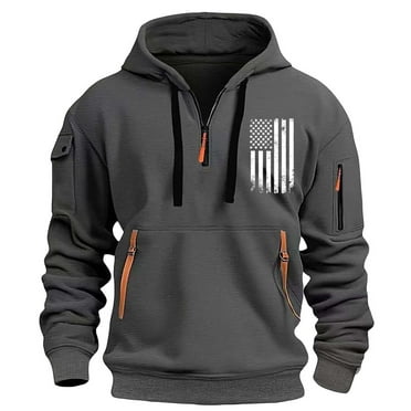 KAUOD Fashion Hoodies for Men Oversized Pullover Loose Fit 1/4 Zip Hooded Sweatshirt with Pocket Mens Lightweight Sweatshirts