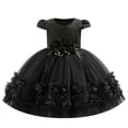 thumbnail image 1 of KAUOD Flower Girl Dress Cap Sleeve Crewneck Lace Puffy Formal Dresses Tulle Birthday Wedding Princess Pageant Dress, 1 of 7
