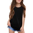 thumbnail image 1 of KAUOD Girl's Tank Tops Crewneck Basic Tank Kids Sleeveless Athletic Shirts Casual Dance Gymnastics Top with Pocket Spring Outfits, 1 of 8