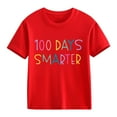 thumbnail image 1 of KAUOD Girls 100 Day of School T Shirt Cute Letter Graphic Short Sleeve Shirt Kids Toddler Cotton Soft Crew Neck Tops Clothes, 1 of 8