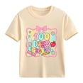 thumbnail image 1 of KAUOD Girls 100 Day of School T Shirts Cotton Soft Short Sleeve Graphic Shirt Kids Cute Crew Neck Summer Tops Clothes, 1 of 8