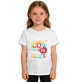 thumbnail image 1 of KAUOD Girls 100 Day of School T-Shirts Summer Soft Short Sleeve Tees Tops Kids Toddler School Cute Graphic Shirt Clothes, 1 of 4