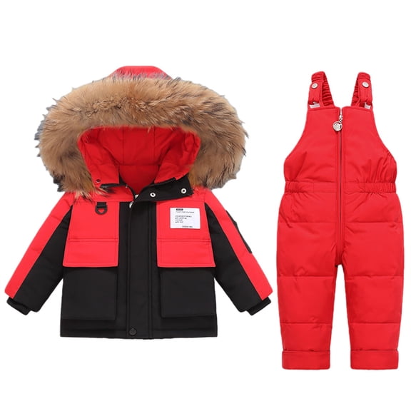 KAUOD Girls 2 Piece Snow Suits Puffer Ski Jackets Bib Snow Pants Set Kids Toddler Winter Snowboard Warm Snowsuits Outfits