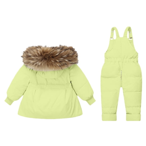 KAUOD Girls 2 Piece Snowsuits Winter Snowboard Waterproof Ski Jackets Bib Snowpants Set Kids Warm Snow Suits Overall Outfits