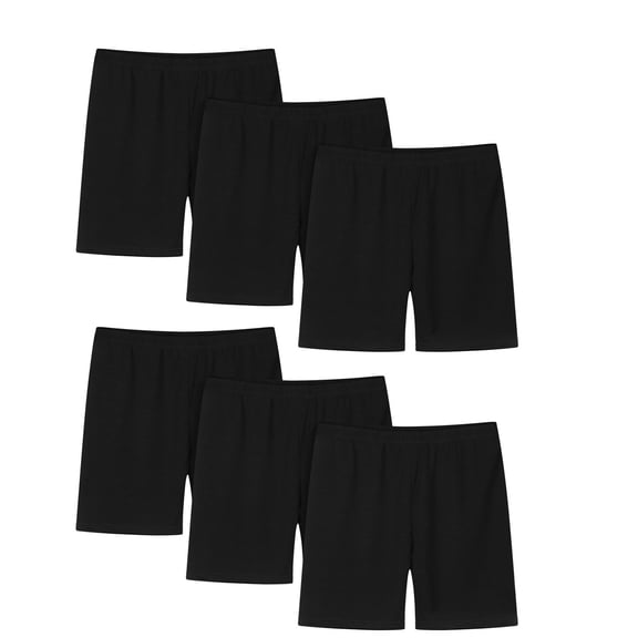 KAUOD Girls 6 Pack Shorts Dance Cartwheel Athletic Underwear Shorts Kids Summer Basic Solid Casual Mini Short Pants
